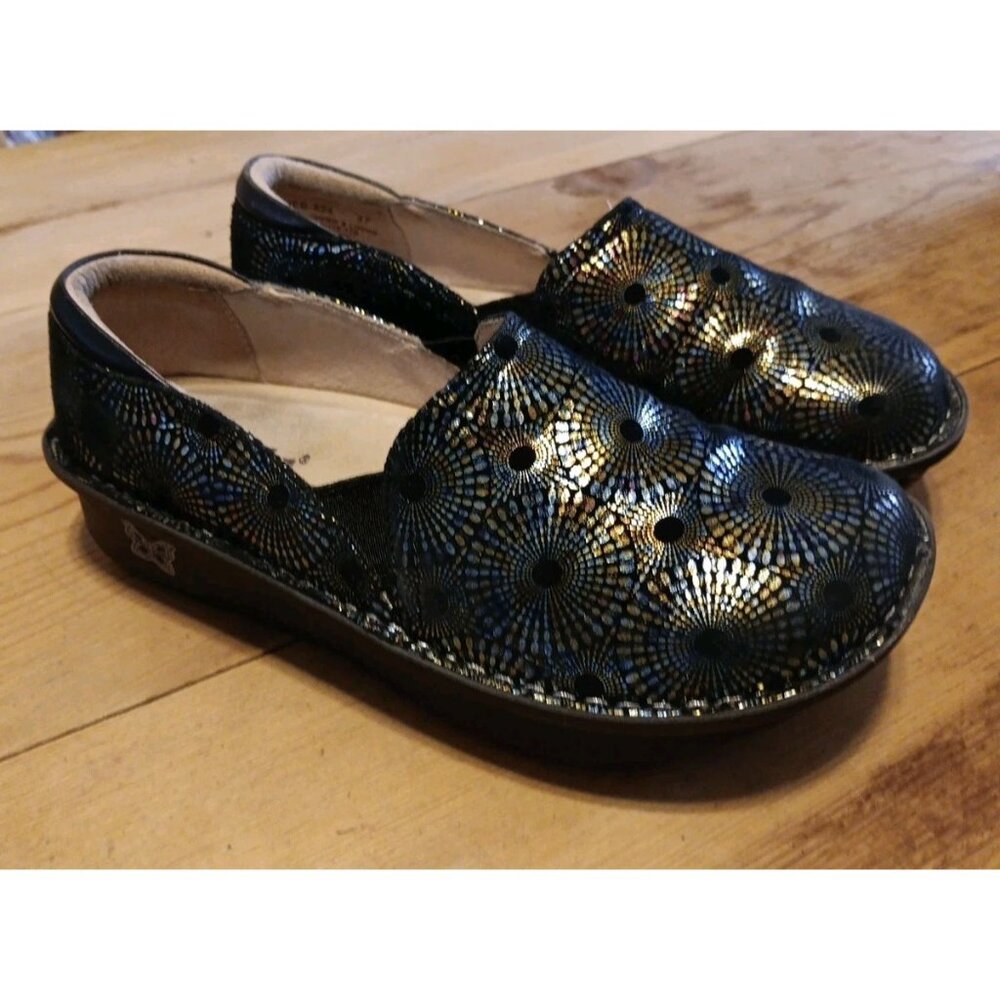 Alegria Debra Spin Dr Womens 37 US 7 7.5 DEB-824 Clogs Shoes Multi Leather Nurse